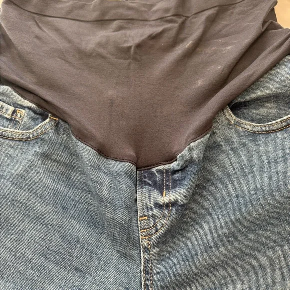 Old Navy Blue Maternity Jeans with Black Waistband - Picture 6 of 7